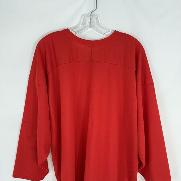 Vintage CCM Air-Knit Red BLANK Hockey Jersey Mens XL Canada Made - Picture 12 of 16